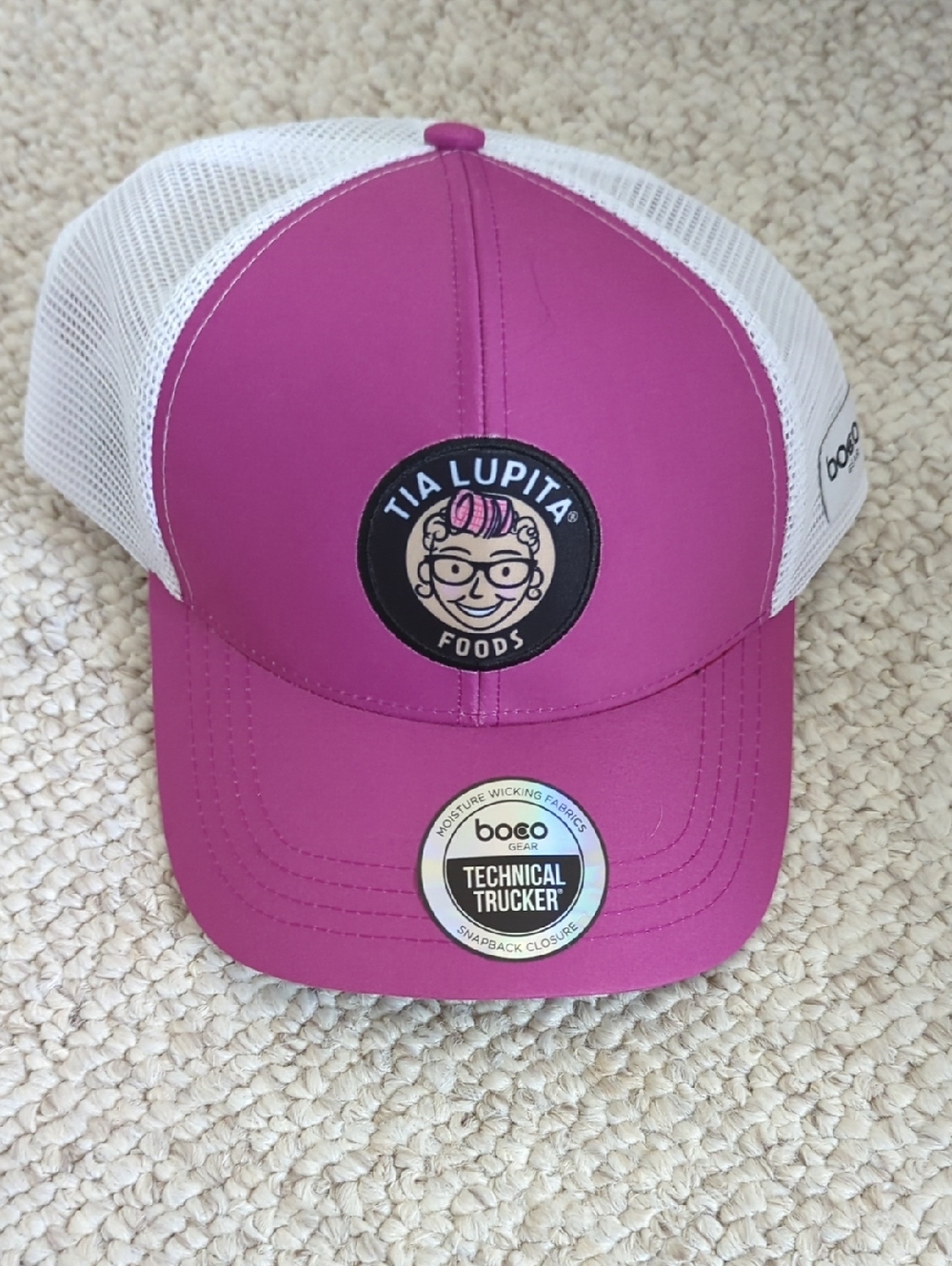 boc Pink and White Tia Lupita Trucker Hat